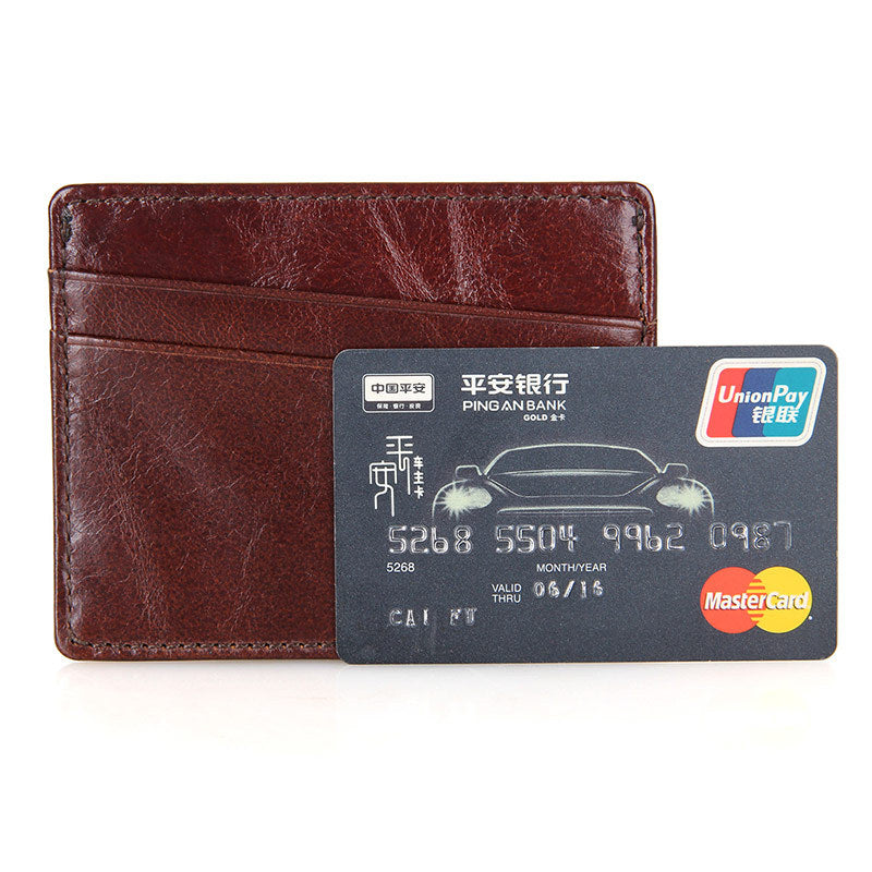 Genuine Leather Card Holder with Cash Pocket