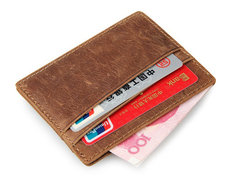 Genuine Leather Card Holder with Cash Pocket