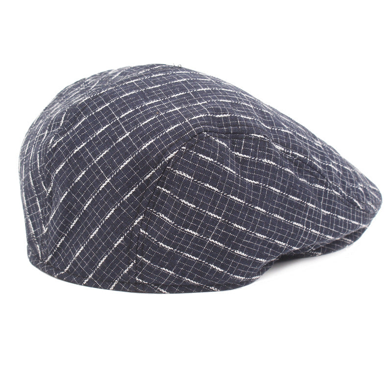 Cotton Striped Beret Hat