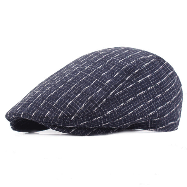 Cotton Striped Beret Hat