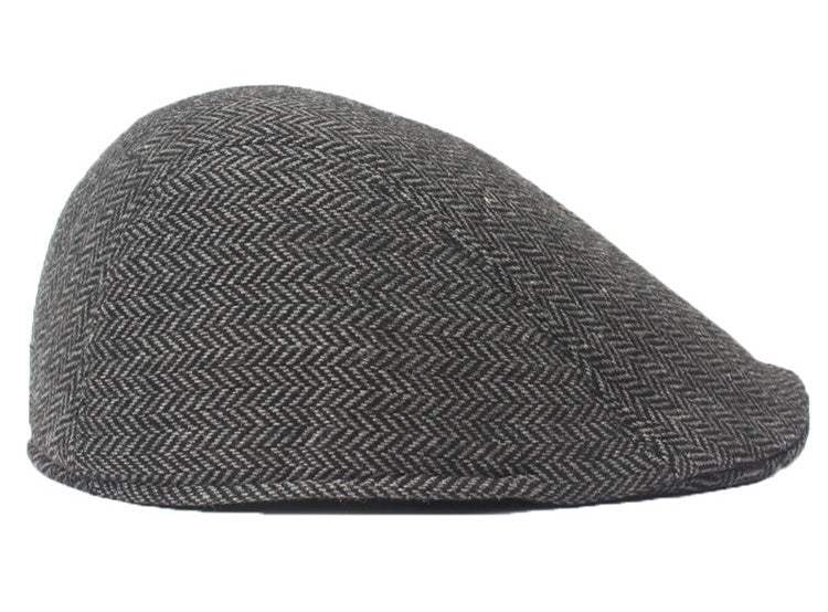Retro Striped Cotton Beret Hat