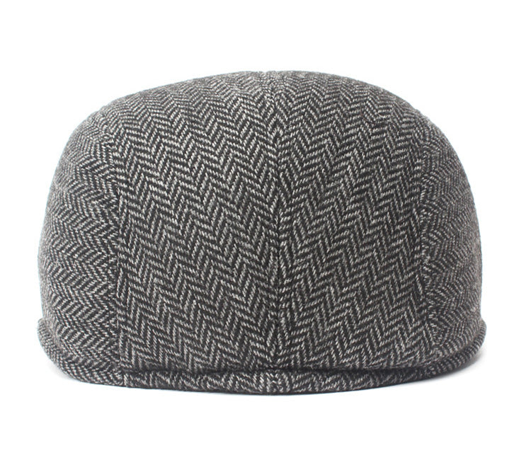Retro Striped Cotton Beret Hat
