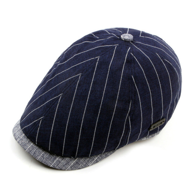 Men's Vintage Striped Newsboy Cap