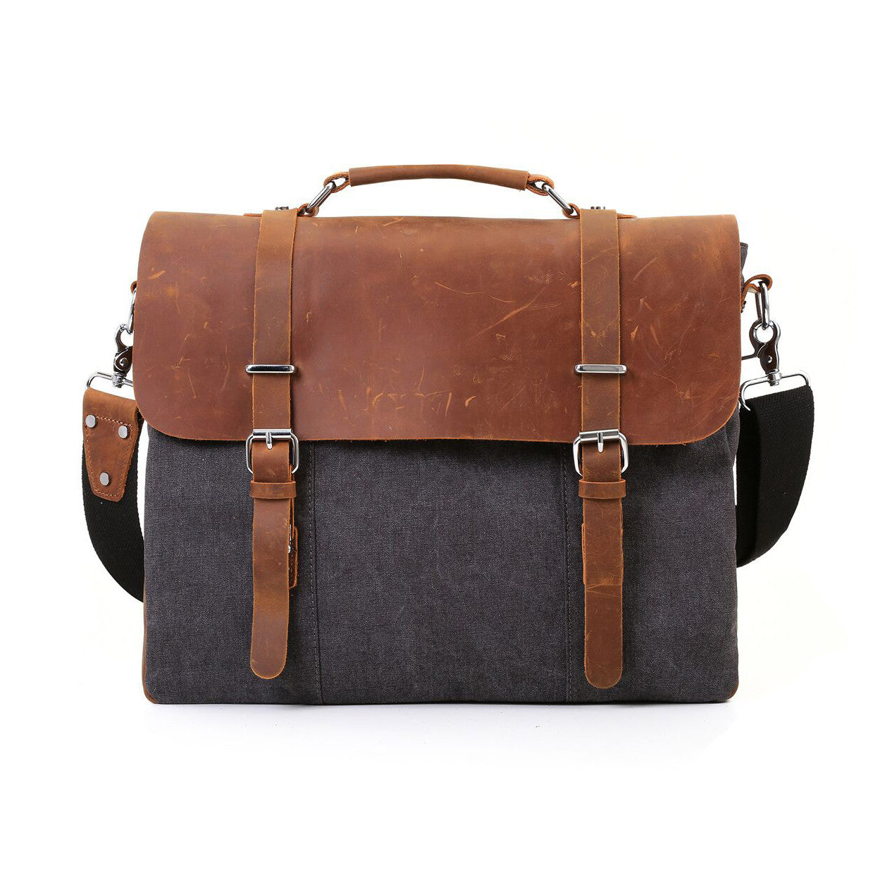 ECOSUSI Vintage Canvas Leather 15.6" Laptop Messenger Bag Men Satchel Briefcase