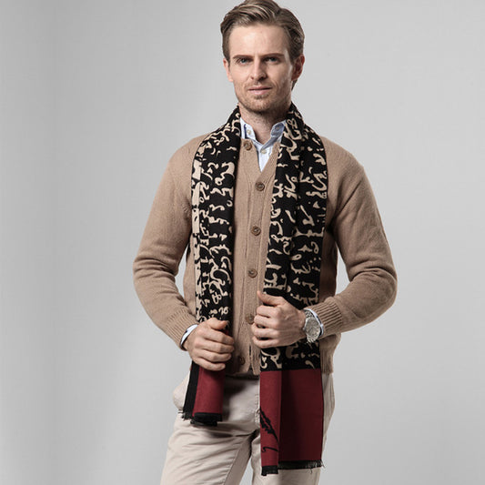 Winter Men's Plaid Cashmere Scarf