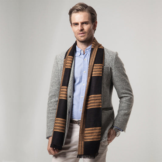 Men's Stripe Cashmere Winter Scarf