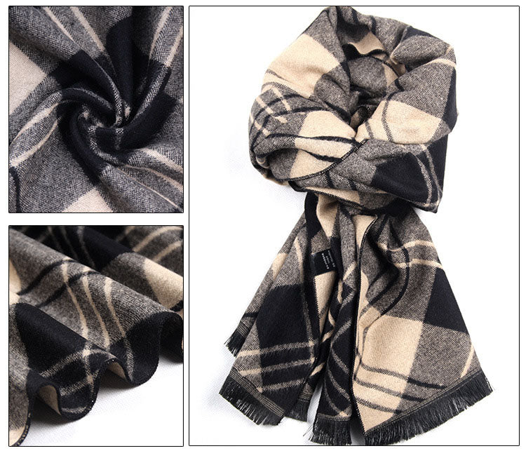 Plaid Knitted Cashmere Scarf