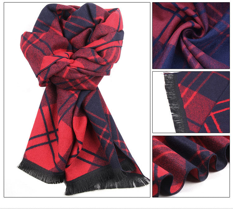 Plaid Knitted Cashmere Scarf