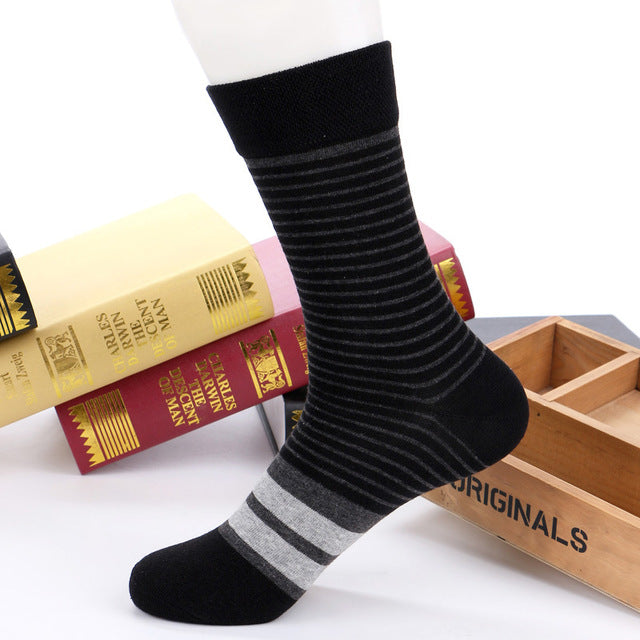 5 Pairs Colorful Stripe Casual Cotton Socks