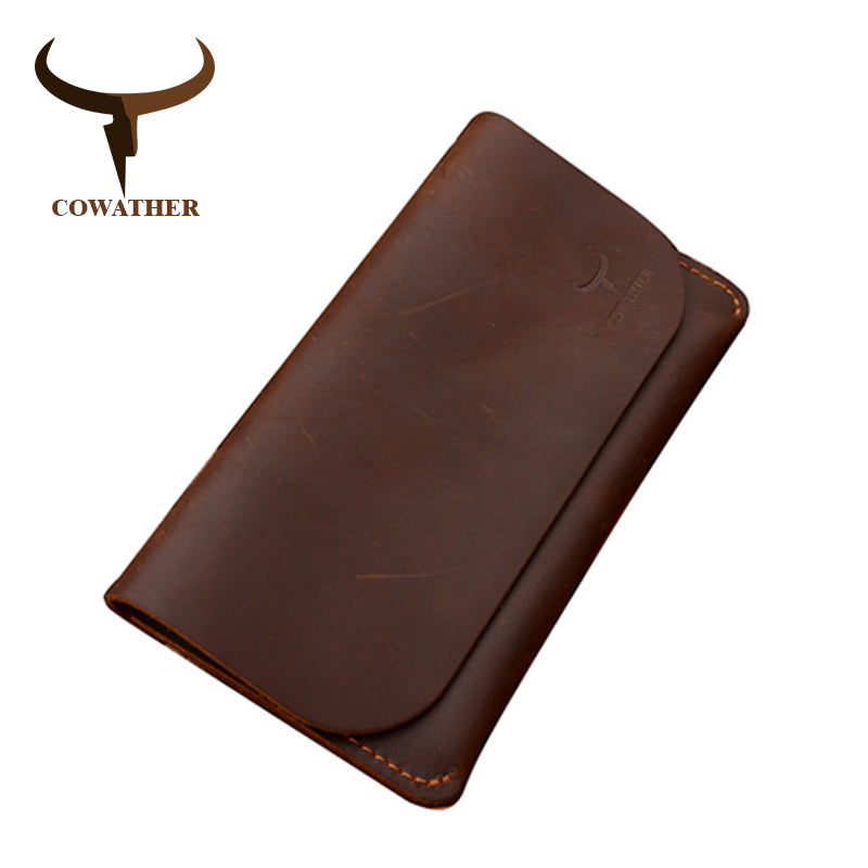 Long Genuine Leather Travel Wallet