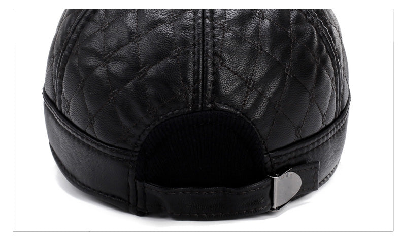 Black Winter Baseball Cap with Ear Flaps